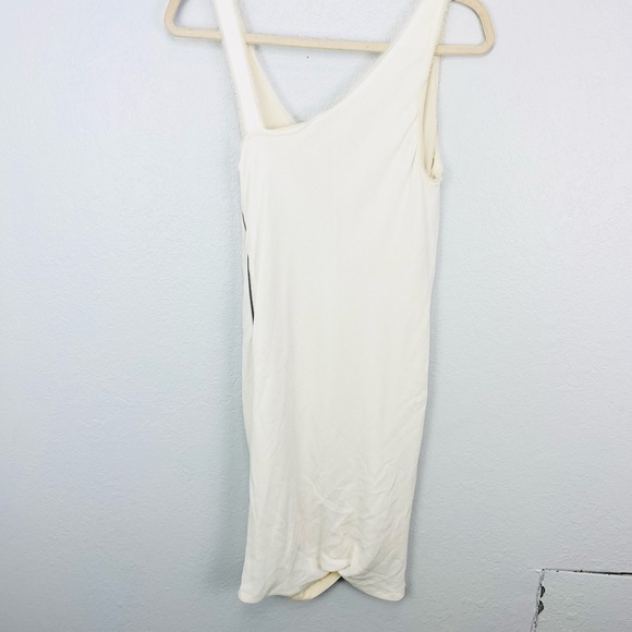 HELMUT LANG Relic Side Twist Zipper Mini Cream Dress 4 - Picture 7 of 10